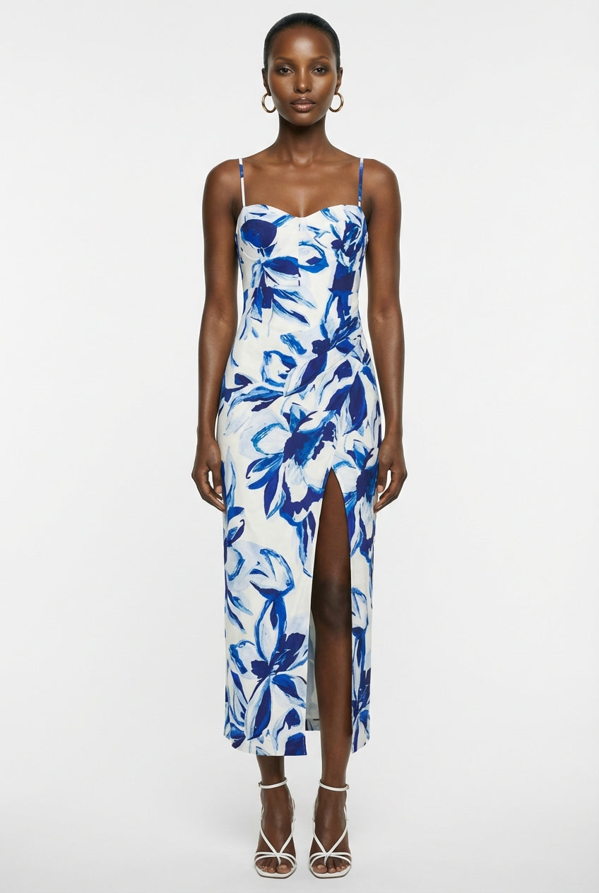 Stevie Bustier Draped Midi Dress
