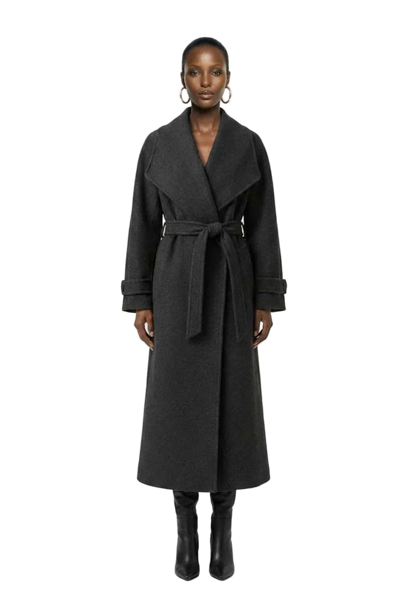 [PRE-ORDER]  Draped Collar Wool Overcoat