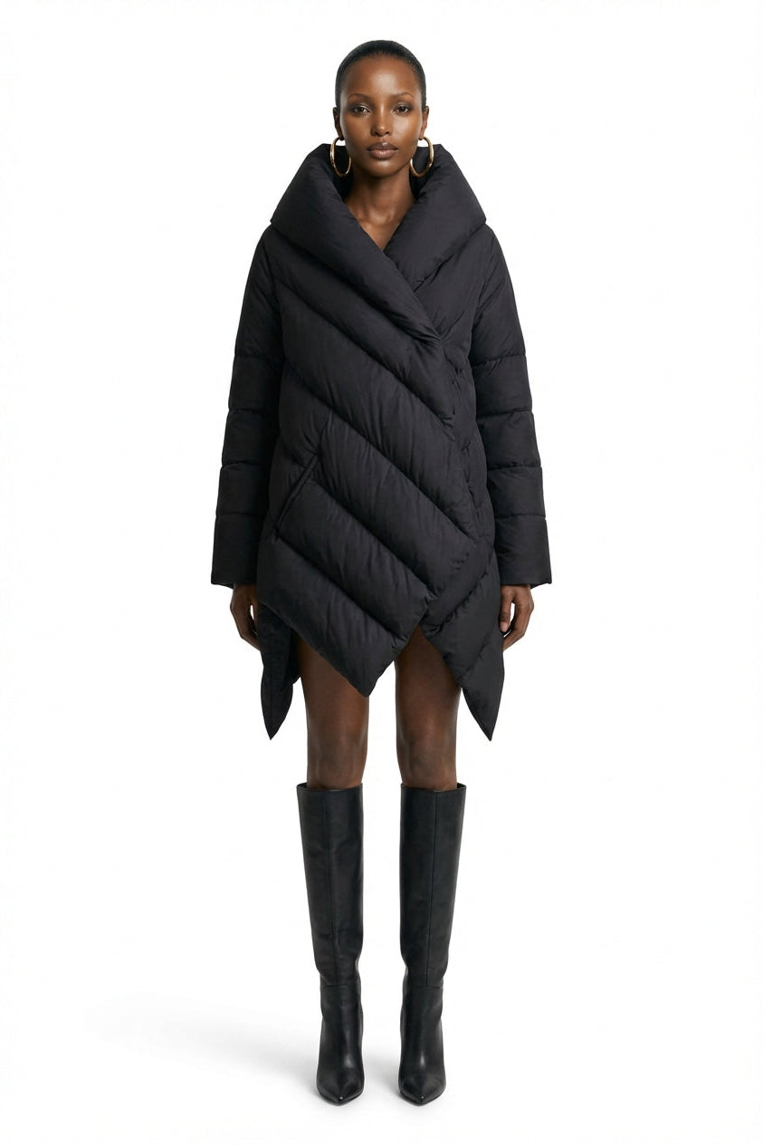 [PRE-ORDER]  Asymmetrical Hooded Puffer Coat