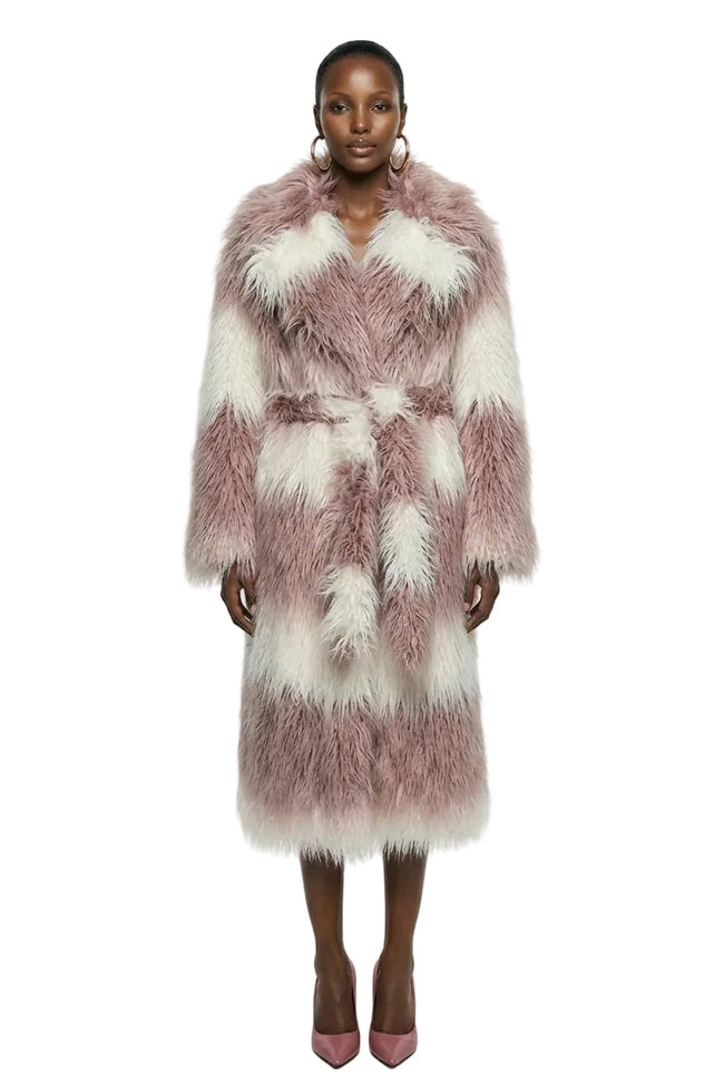 [PRE-ORDER]  Rosé Frost Faux Fur Coat Hover Image