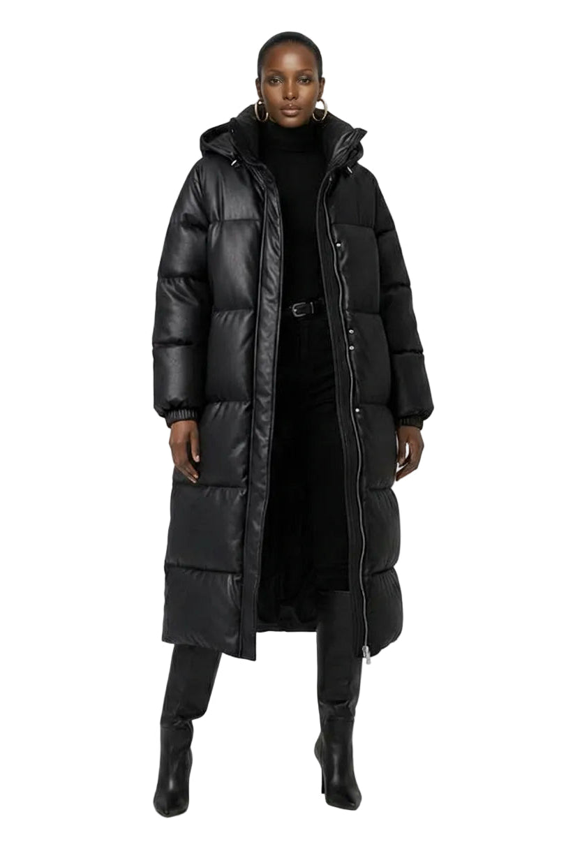 [PRE-ORDER]  The Vega Vegan Leather Puffer Coat