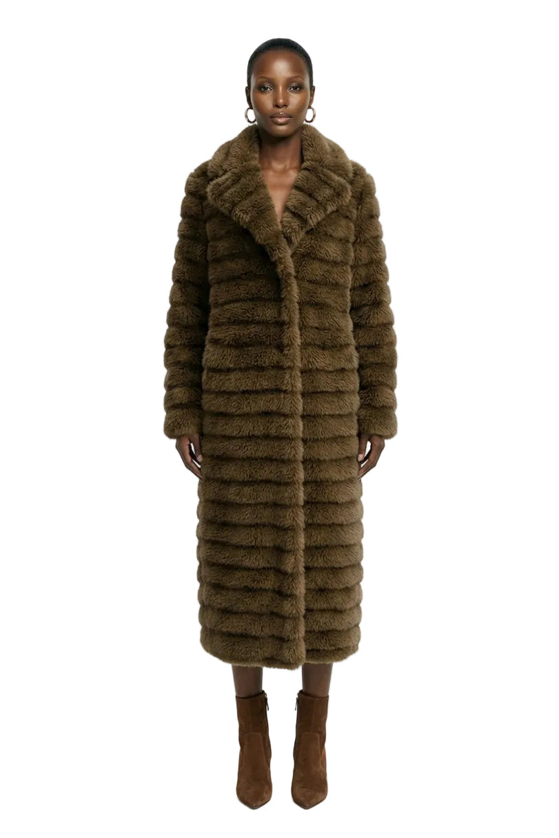 [PRE-ORDER]  Bronze Whisper Faux Fur Coat