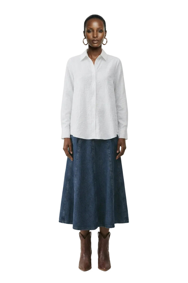 Mid-Length Denim Skirts Hover Image