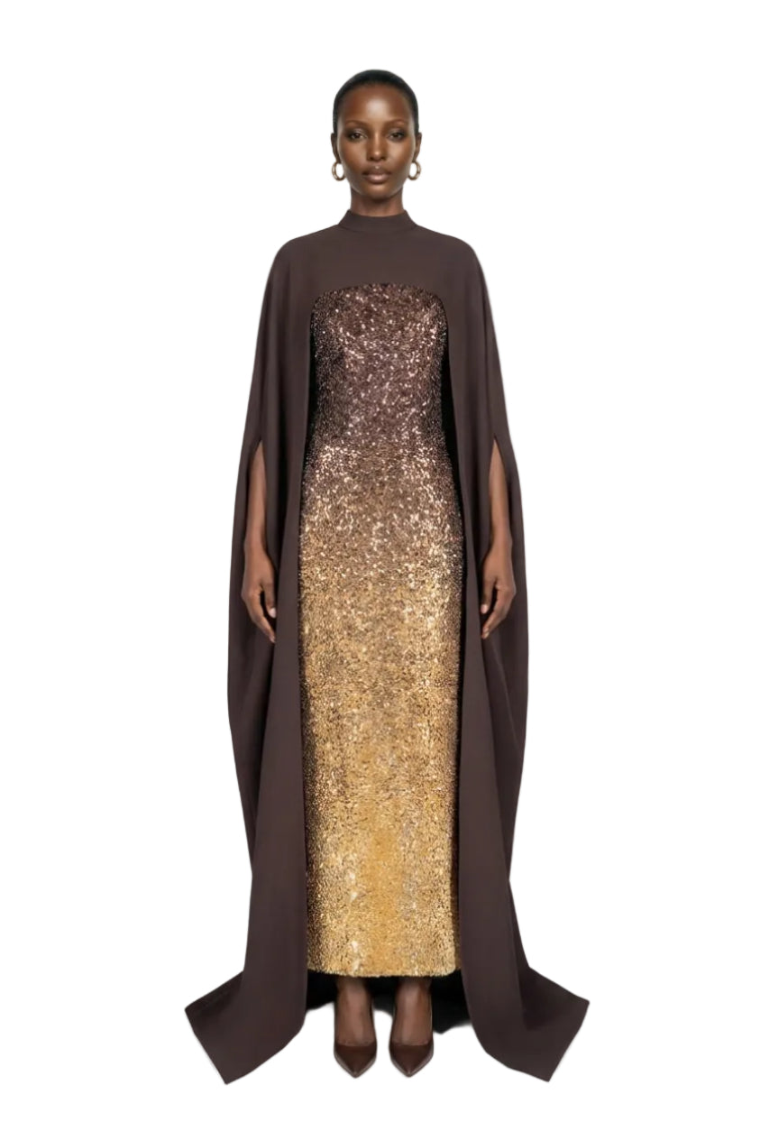CULT MIA X JOANNA ANDRAOS CORSET DRESS WITH DETACHABLE CAPE | Joanna Andraos