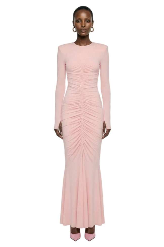 SHIRRED FRONT FISHTAIL GOWN Hover Image