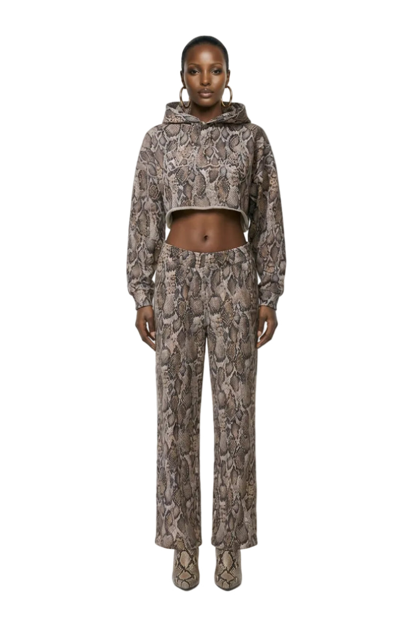 Darius Cropped Hoodie - Sand Serpent