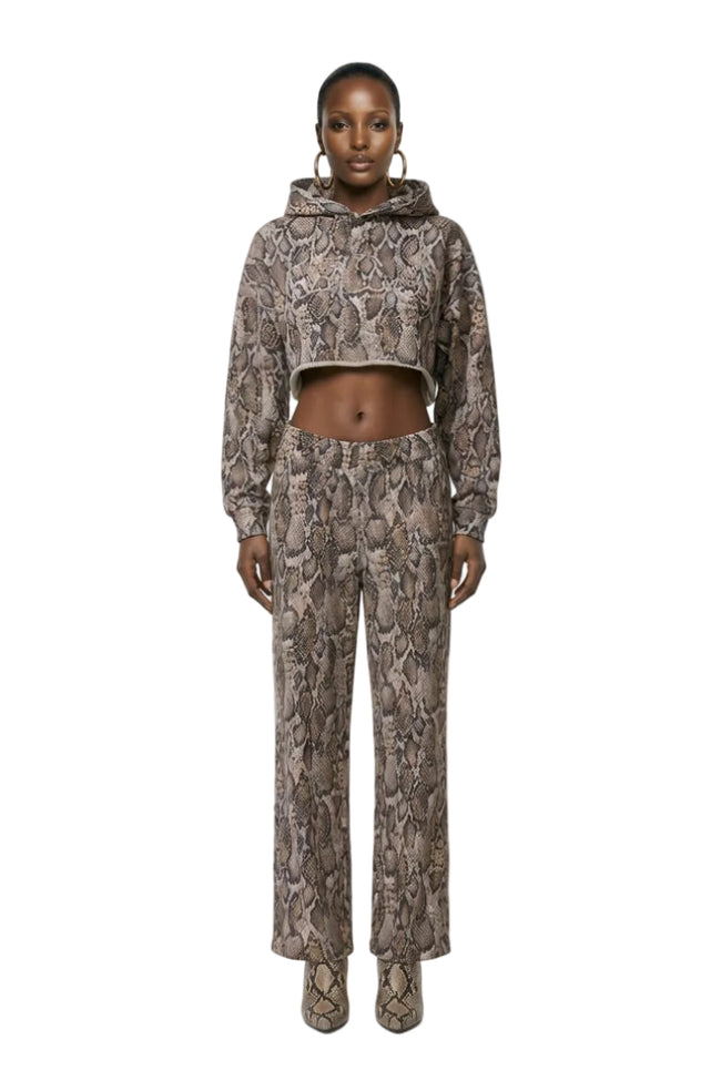 Darius Cropped Hoodie - Sand Serpent Hover Image