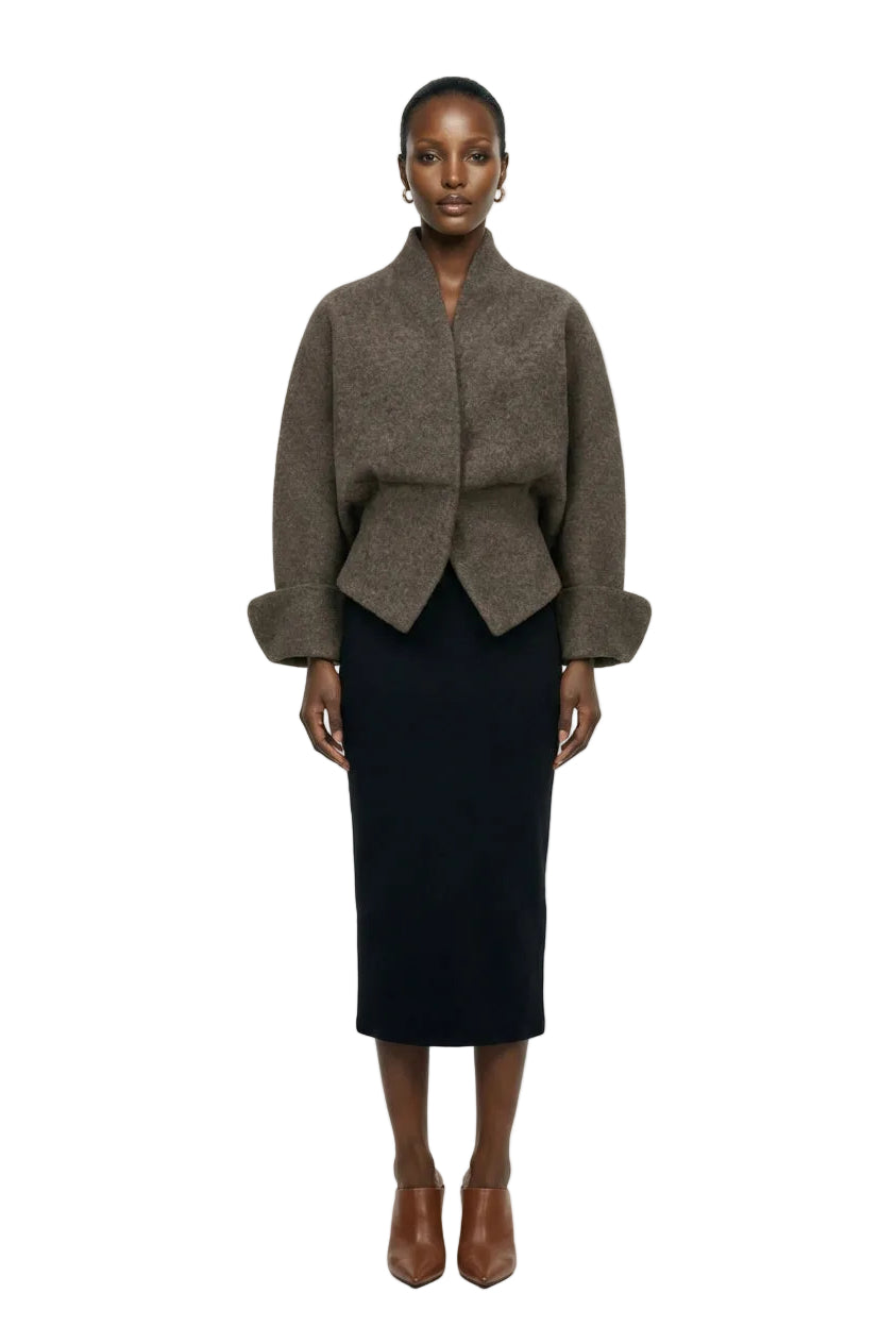 SHAWL COLLAR VOLUME JACKET | LECIA