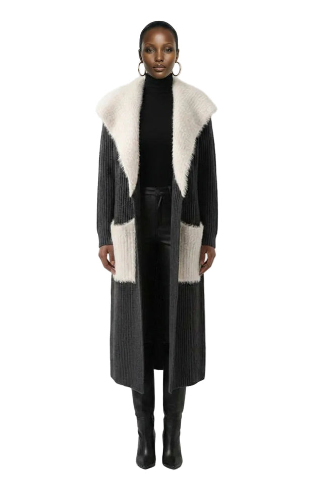 [PRE-ORDER]  The Luxe Trim Knit Robe Coat Hover Image
