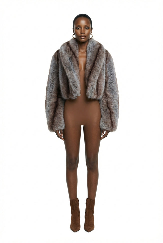 Stephanie Faux Fur Coat Hover Image