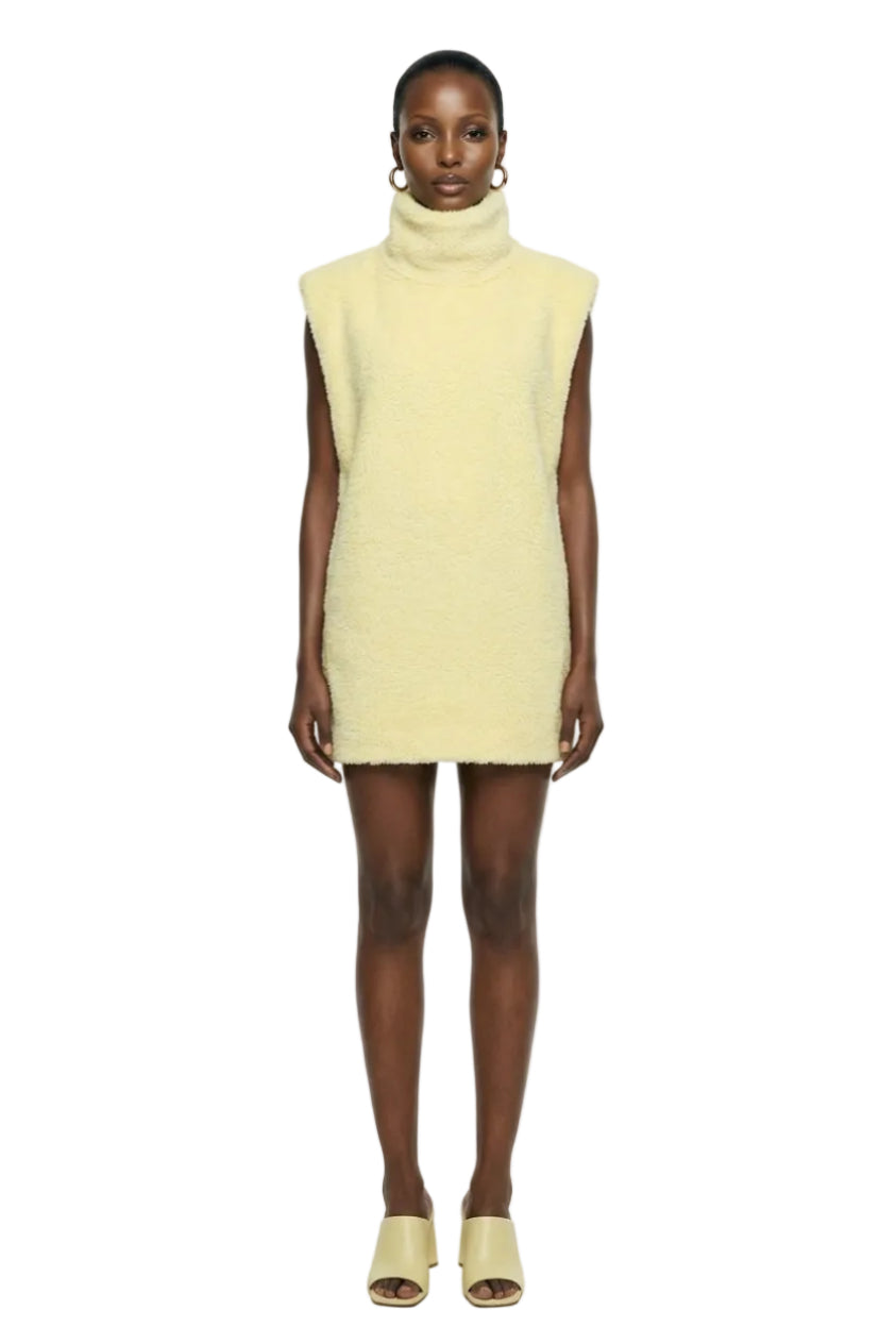 FUR SCARF IN YELLOW | Sayya
