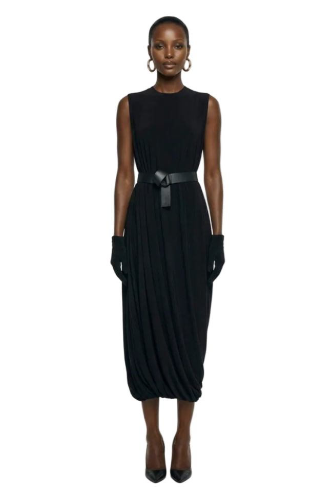SLEEVELESS TWIST MIDCALF DRESS Hover Image
