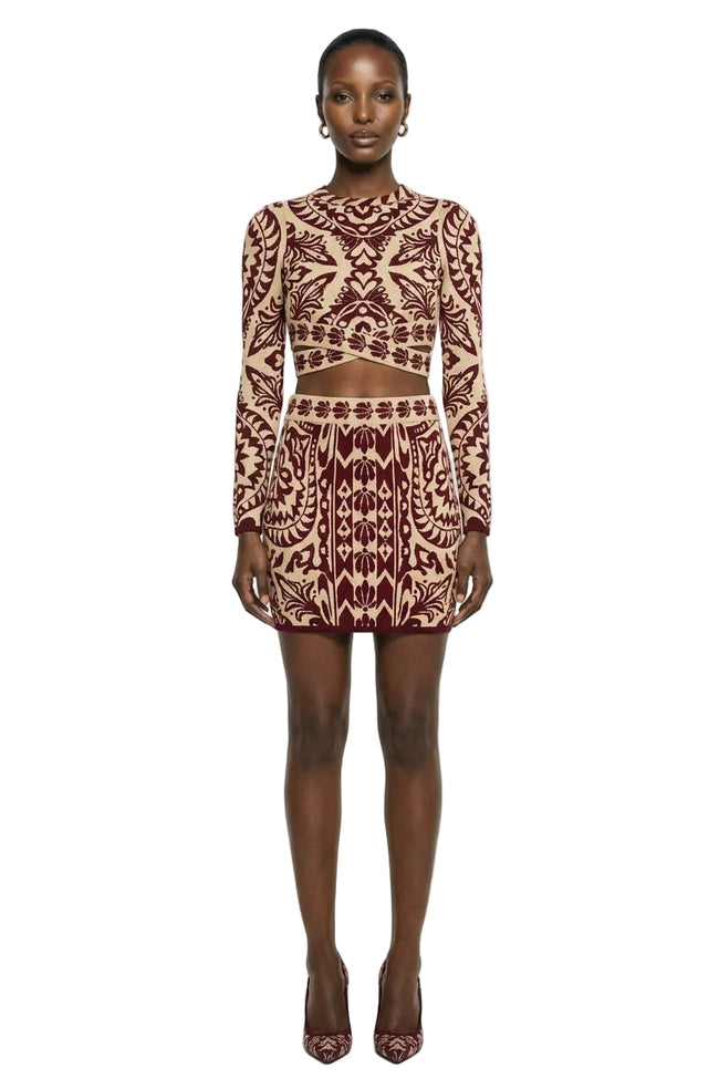 Burgundy Pineapple Love  Knit Top Hover Image