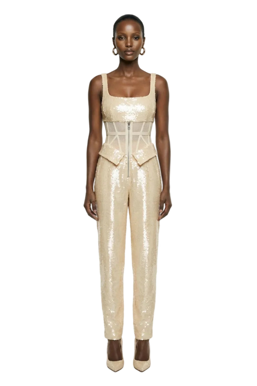 CORSET CREAM PANTS | Tayfun Kaba