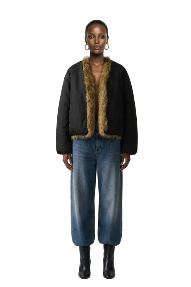 [PRE-ORDER]  Faux Fur Lined Bomber Jacket Hover Image