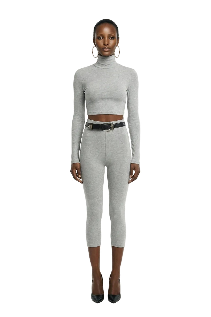Ettie Capri Legging - Heather Grey