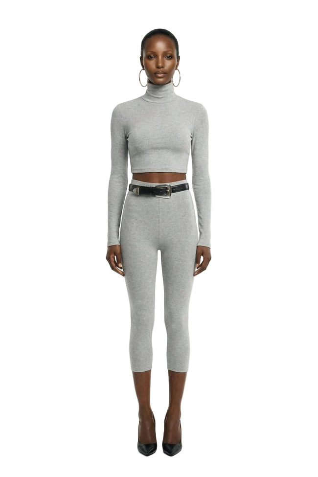 Ettie Capri Legging - Heather Grey Hover Image