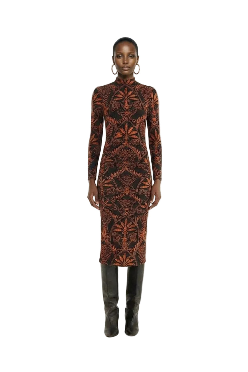Black Cornely Ainika Jersey Midi Dress