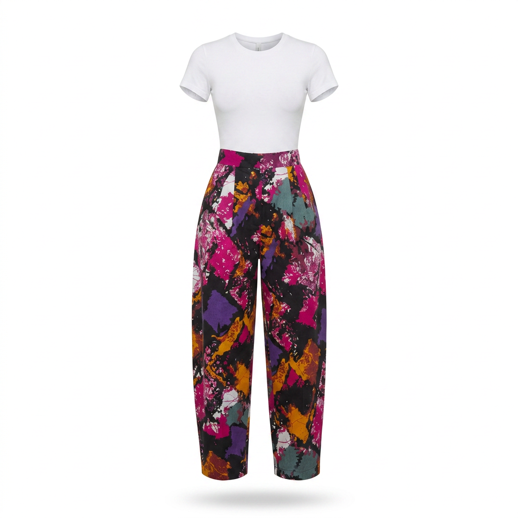Oga Ankara High-Waisted Pants - Luxurious Flow & Comfort