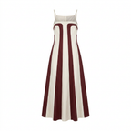 RACHEL Rachel Roy Women's Eleni Linen Stripe Square Neck Maxi Dress