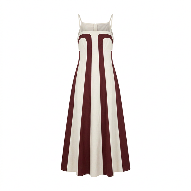 RACHEL Rachel Roy Women's Eleni Linen Stripe Square Neck Maxi Dress Hover Image
