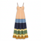 Multicolor Pleats Maxi Dress