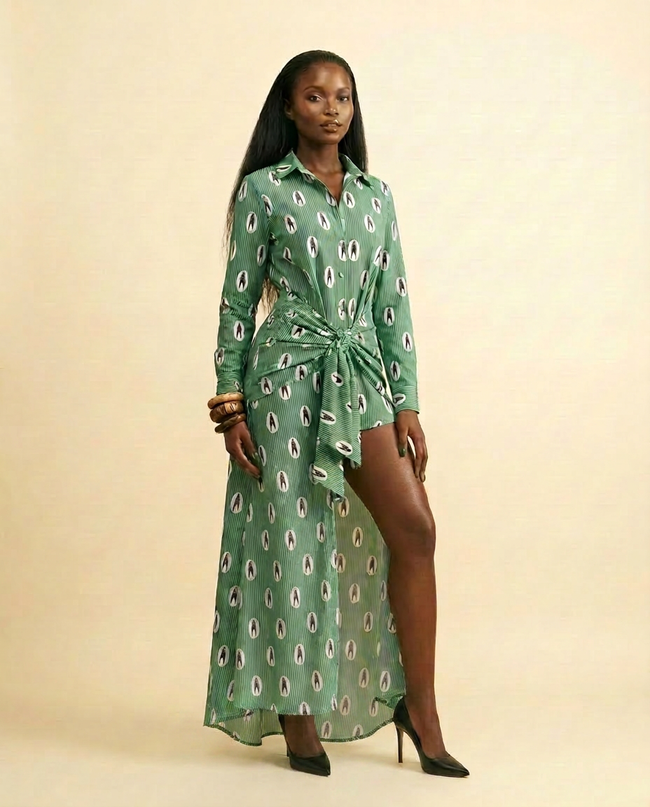 Igba Deconstructed Maxi Shirt Dress - Asymmetric & Sculpted Main Image
