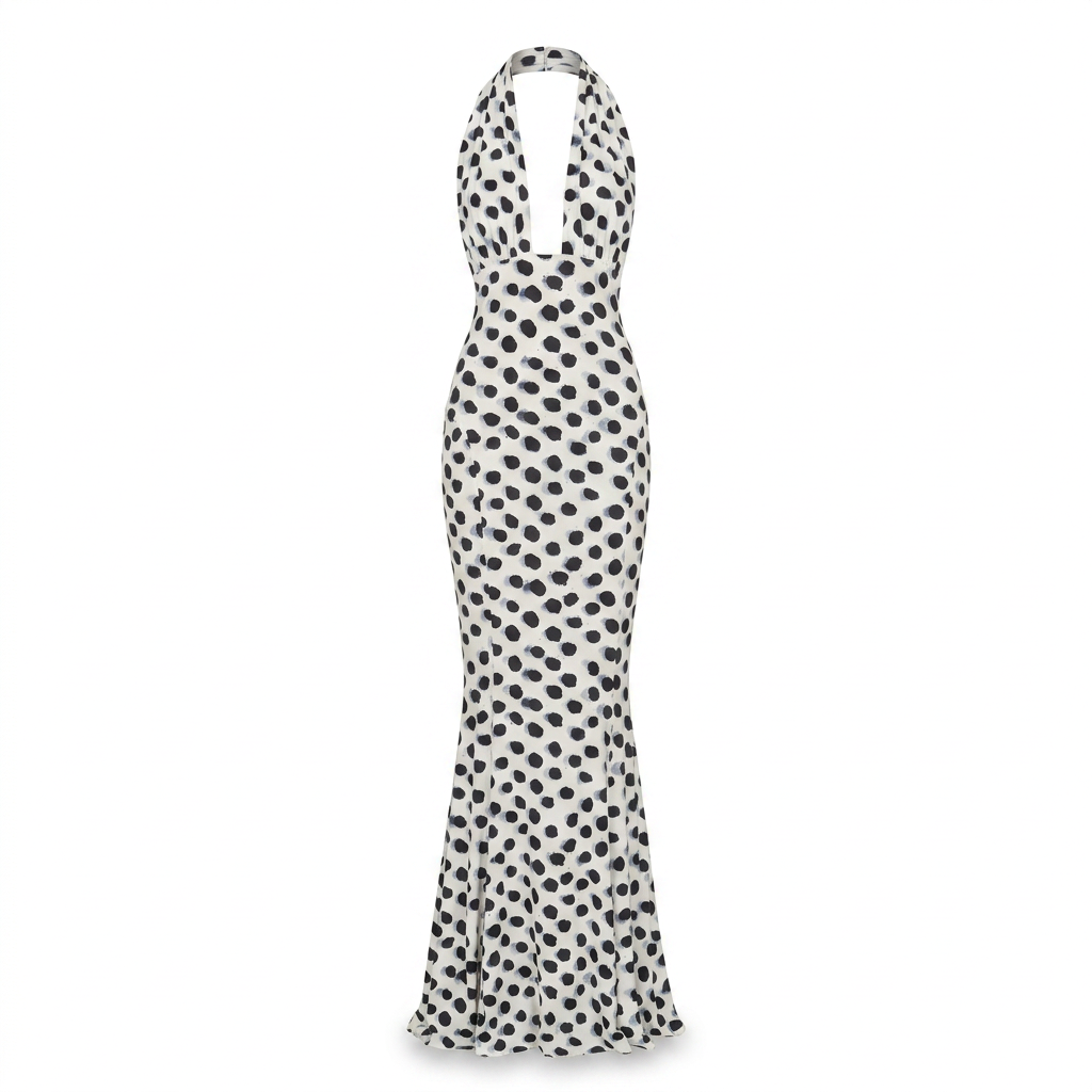 Cross Halter Fishtail Gown