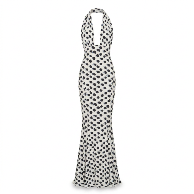Cross Halter Fishtail Gown Hover Image