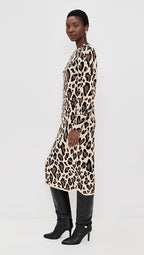 Leopard Print Knit Midi Dress