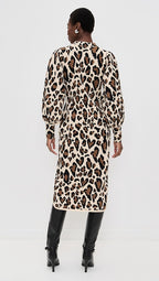 Leopard Print Knit Midi Dress