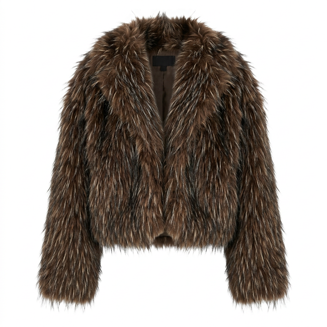 Brown Faux Fur Coat Hover Image