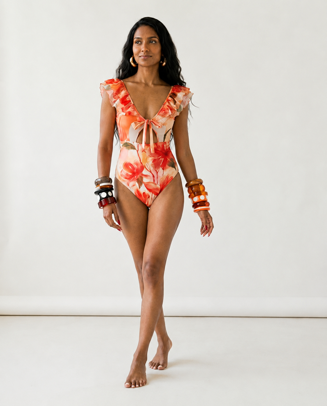 Free Spirit Floral Ruffle Bikini Set