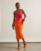 Vibrant Floral Strapless Maxi Dress