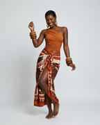 Wanderlust Printed Sarong Swimsuit Set