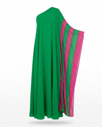 Vibrant Color Block One Shoulder Maxi Dress