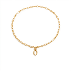 Empowered Gold Layered Oval Necklace