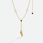 Celestial Gold Pearl Pendant Necklace