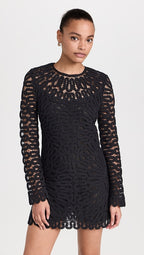 Mccall Cage Crochet Embroidery Mini Dress