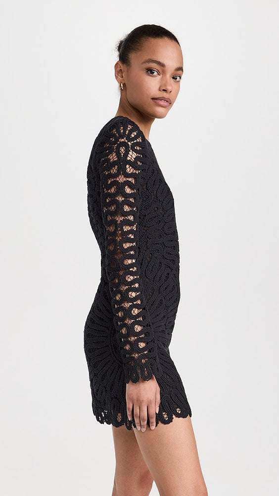 Mccall Cage Crochet Embroidery Mini Dress