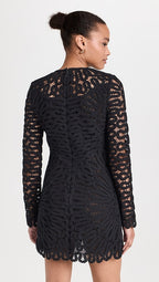 Mccall Cage Crochet Embroidery Mini Dress