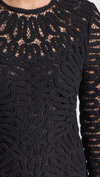 Mccall Cage Crochet Embroidery Mini Dress