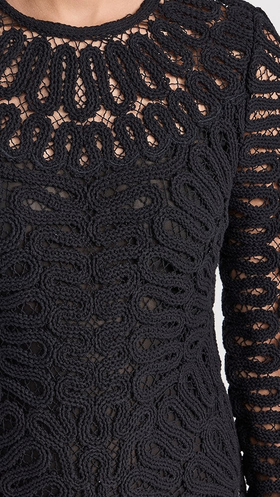 Mccall Cage Crochet Embroidery Mini Dress