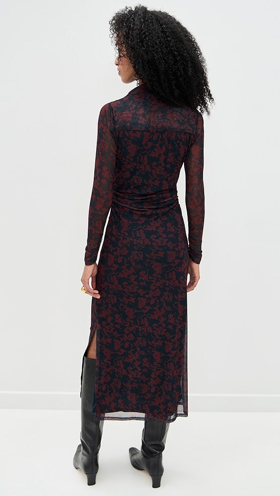 Long Sleeve Polo Midi Dress
