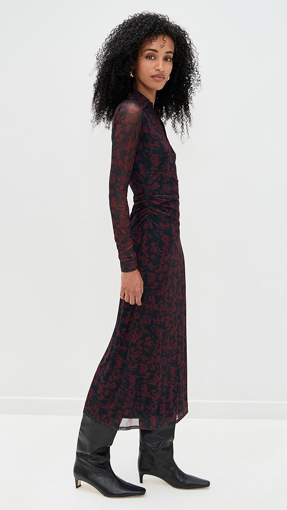 Long Sleeve Polo Midi Dress