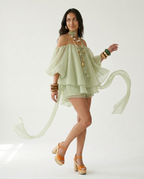 Ethereal Ruffled Mini Dress