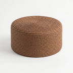 Grounded Straw Flat Pill Box Hat - Coffee