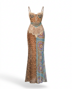 Audacious Lace Printed Maxi Dress