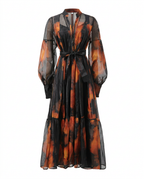Magnetic Printed Colorblock Maxi Dress