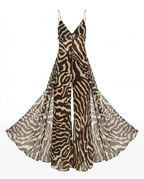 Wild Heart Striped Chiffon Two-Piece Set